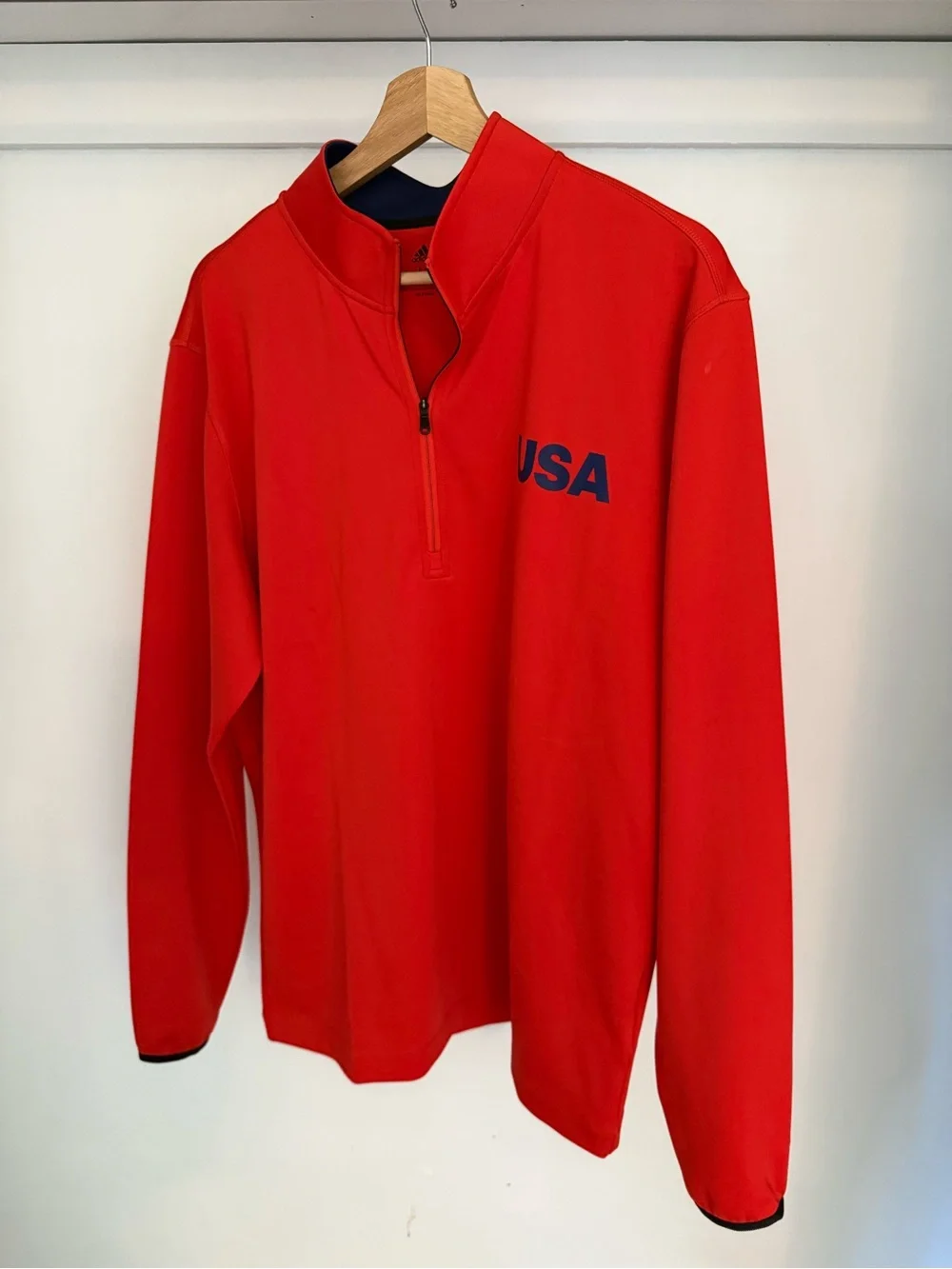 Red USA Quarter-Zip Men's Sweater adidas official from Olympics